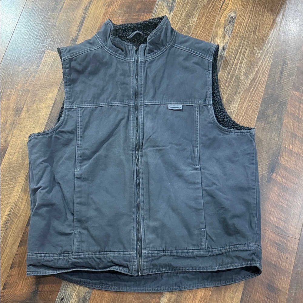 Wolverine Men’s Porter Sherpa Lined Canvas Work Vest - Granite Gray - XL